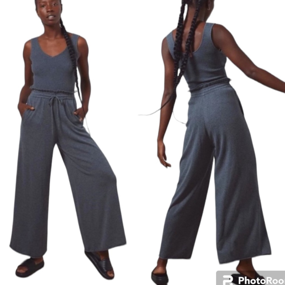 NWT lunya Cozy Cotton Silk Relaxed Pants in Charcoal Gray Size Medium